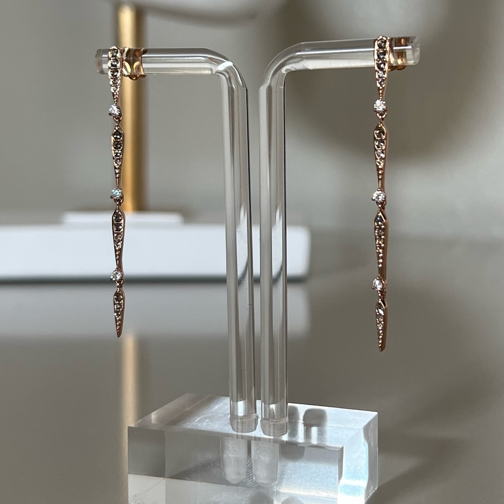 Nadri sparkle drop earrings rose gold